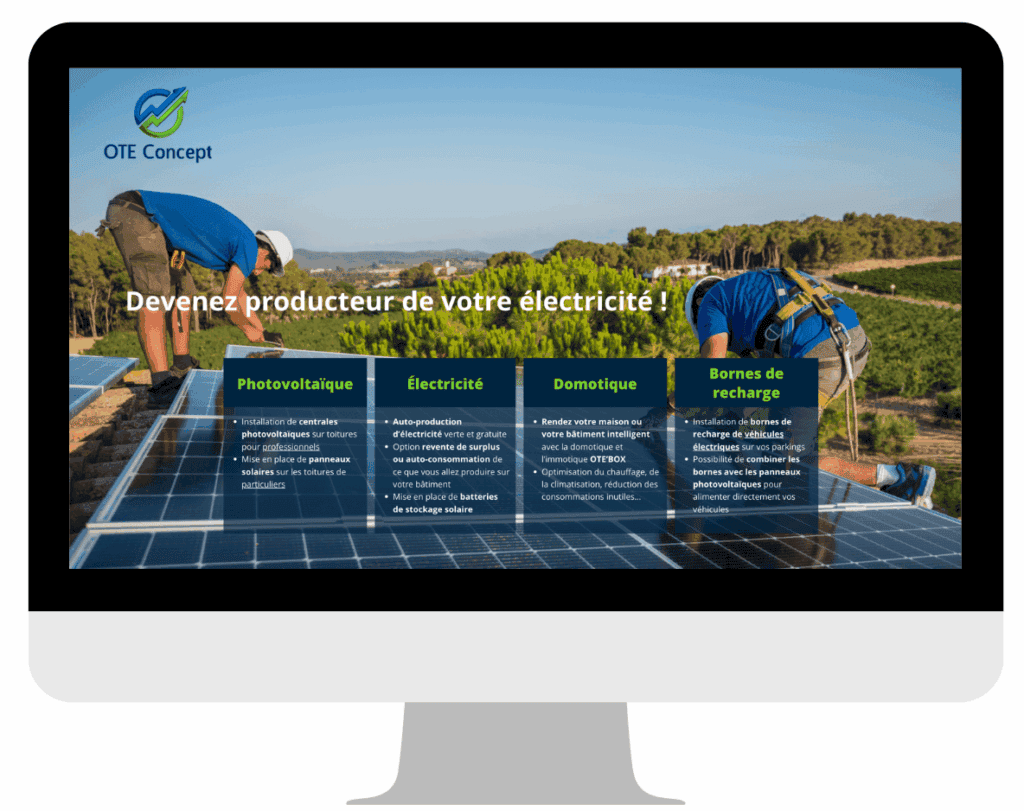 Le site internet WordPress éco-conçu d'OTE Concept, une réalisation par Lisa Savariello Rédaction